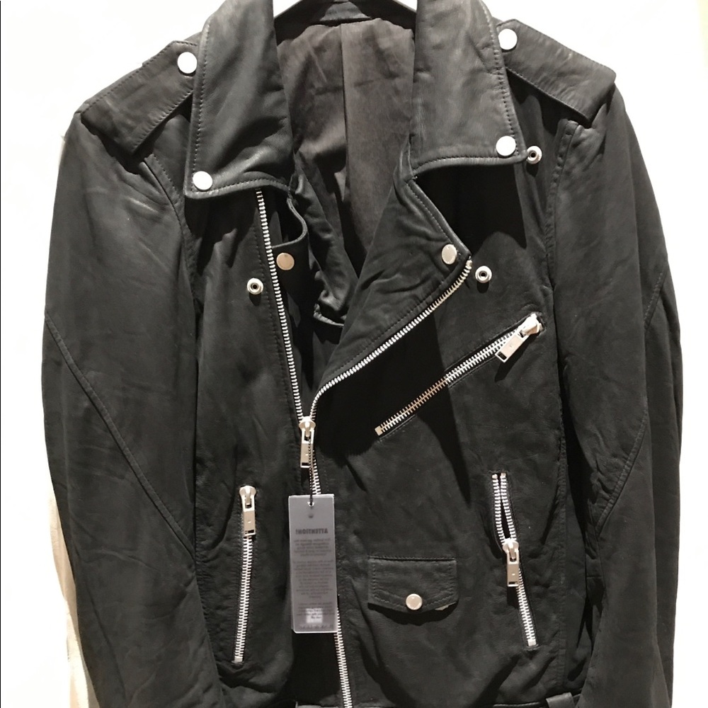 Men’s leather jacket (black) - JUNK de LUXE - NEW